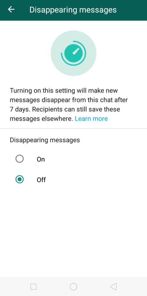 Whatsapp Disappearing